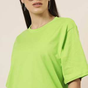 Vêtements de fitness lavables T-shirts pour femmes de couleur unie Articles d'été à la mode T-shirts solides à coupe ample - Product Image 5