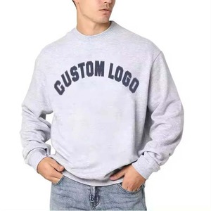 Venta al por mayor de sudaderas de cuello redondo personalizadas lisas 100% Jersey de algodón sudadera de gran tamaño de lana en blanco Unisex hombres sudaderas con capucha - Product Image 6