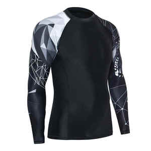 Camiseta de compresión (Rash Guard) de MMA personalizada al por mayor para adultos, de manga larga, transpirable, anti-UV UPF50, de secado rápido, 100% poliéster para entrenamiento. - Product Image 1