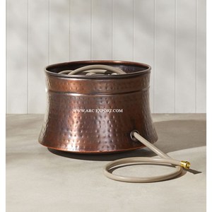 Fantastique conçu martelé travail extérieur jardinage tuyau Pots dernière nouveauté grande taille cuivre jardin arrosage tuyau Pots - Product Image 2