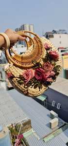 Bolso de jacinto de agua redondo elegante natural de fábrica, bolso bohemio, bolso de paja, bolso de Bambú - Product Image 6