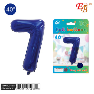 40 \ "บอลลูนฟิล์มอลูมิเนียมสีฟ้า No.7 240ชิ้น /cs สำหรับตกแต่งงานปาร์ตี้ - Product Image 1