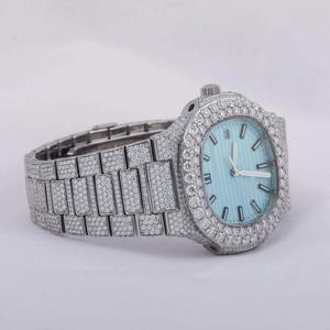 Iced Out <b>Watch</b> Hip Hop Style Customized Stainless Steel <b>White</b> Round Moissanite Diamond Crafted Luxury <b>Watch</b> <b>For</b> Men and <b>Women</b> - Product Image 2