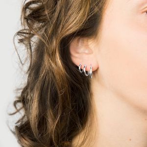 Ensemble de boucles d'oreilles pendantes en argent sterling de trois tailles différentes 12mm 14mm 16mm 1.8mm d'épaisseur Cadeau de mariage Super Saver Pack - Product Image 1