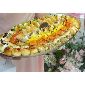 Vaisselle de Ramadan de forme ronde au design vintage Bol à chocolat en métal avec plateau Bol en métal doré de qualité supérieure - Product Image 4