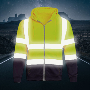 Ropa de trabajo de seguridad para construcción al aire libre personalizada directa de fábrica ropa reflectante chaqueta con capucha de manga larga con cremallera ropa de seguridad - Product Image 2