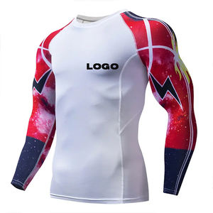Custom Sublimated Men's Rash Guard Long Sleeve UV Compression Shirt Blank <b>Surfing</b> & Sportswear - Product Image 6