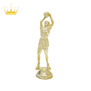 Mujer mujer niña jugador de baloncesto trofeo de plástico dorado soporte superior figuritas competición de baloncesto premios deportivos recuerdo - Product Image 1