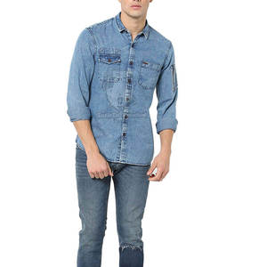 เสื้อเชิ้ตยีนส์ผู้ชายยอดนิยม แขนยาว ตัดเย็บตามสั่ง แห้งเร็ว ระบายอากาศได้ดี - Product Image 4