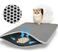 Tapis à litière pour chat en EVA double couche nid d'abeille avec contrôle des odeurs et nettoyage facile, tapis de nettoyage pour animaux de compagnie de luxe