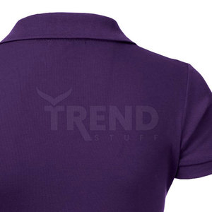 Camiseta informal de mujer para Polo de secado rápido, transpirable, ajustada, de manga corta, 100% algodón, poliéster, logotipo personalizado, lona sólida alta - Product Image 6