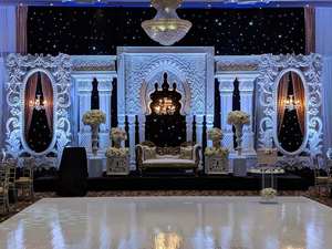 Décoration des coulisses du grand mariage Décoration des coulisses de la cérémonie de mariage Panneaux en fibre du grand mariage Cadres arrière de réception - Product Image 2