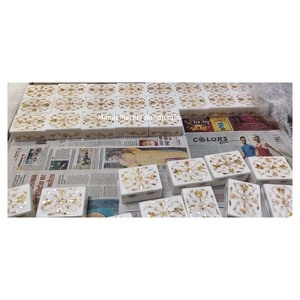 Caja de incrustaciones de mármol blanco de producto de marca de alta demanda de calidad superior con diseño de concha de mar de forma cuadrada para caja de almacenamiento de joyas - Product Image 5