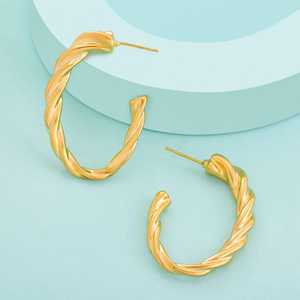 Boucles d'oreilles créoles tendance 192778 en alliage de zinc durable - Product Image 1