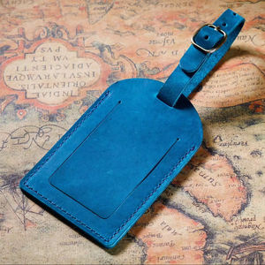 Custom <b>Travel</b> Genuine Leather Suitcase <b>Tag</b> <b>Luggage</b> <b>Tag</b> LLT-0048D - Product Image 1