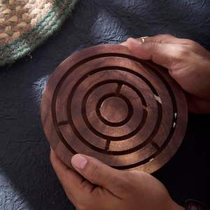 Handcrafted Wooden Labyrinth Ball <b>Maze</b> <b>Puzzle</b> Game Classic Tabletop Fun Mind Challenge Family Indoor Skill Entertainment - Product Image 4