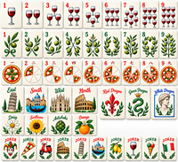 Tuiles de Mahjong personnalisées à double et triple couche en acrylique doré et blanc, thème Italie, 160 pièces, ensemble de Mahjong américain, divertissement à domicile