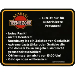 ป้ายโลหะ Teen Zone ป้ายตกแต่งมีสไตล์สำหรับพื้นที่ของวัยรุ่น - Product Image 1