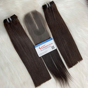 Extensiones de cabello virgen vietnamita de alta calidad Natural 100%, cabello de trama recta de hueso de color dibujado Doble - Product Image 3