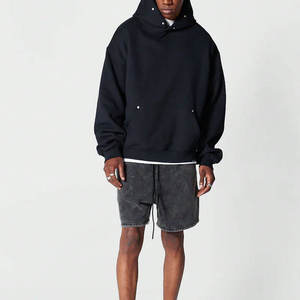 Vente en gros 100% polyester pour hommes sweat à capuche en éponge française épaule tombante avec poche kangourou oeillet sweat à capuche unisexe - Product Image 3