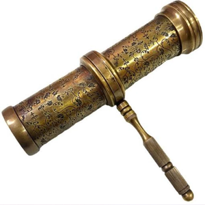 Kaléidoscope en laiton orné exquis | Jouet optique de conception détaillée complexe pour le plaisir esthétique et l'affichage de collectionneur - Product Image 2