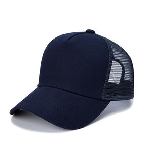 High Quality Custom 5 <b>Panel</b> Trucker Hat Sporty Style Baseball Cap with Own Fabric Button <b>Decoration</b> and Logo - Product Image 1