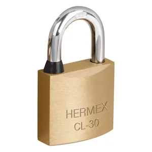Scatola Hermex di 3 lucchetti a combinazione con ganci corti 30mm in lega di zinco in ottone serrature a chiave tipo uso impermeabile per la sicurezza - Product Image 1