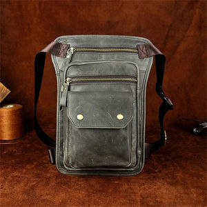 Sac de jambe de moto en cuir multi-fonction motif lettre sac de taille tactique à bandoulière unisexe écologique - Product Image 5