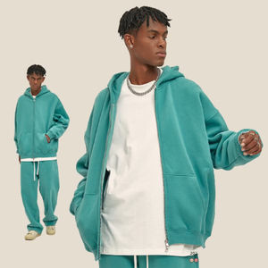 Vente en gros Hiver 2026 280g 100% Coton Polaire Unisexe Veste à Capuche Cardigan à Double Fermeture Pull Ample Écologique Séchage Rapide - Product Image 3