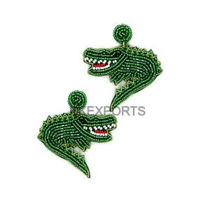 Gator <b>Game</b> Day Beaded Alligator Earrings - Florida Football <b>Accessories</b> - Product Image 2