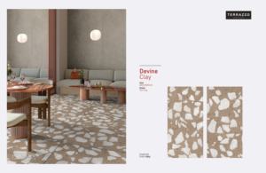 Carreaux en porcelaine de conception terrazzo à surface sculptée en argile DEVINE - Product Image 3