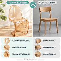 Chaise de salle à manger en acrylique de style nordique, mobilier de maison avec dossier créatif, chaise de beauté tendance sur internet