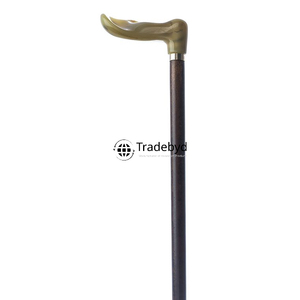 Mango de bastón de cuerno único para regalar y exhibir pieza Premium hecha a mano Tradebyd - Product Image 6