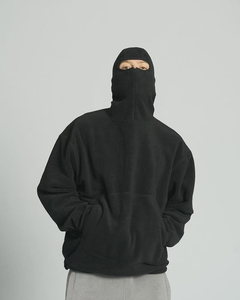 Masque facial en polaire lourd à fermeture éclair intégrale Ninja à épaules tombantes de haute qualité personnalisé pour l'hiver 2025 100% coton brodé - Product Image 5