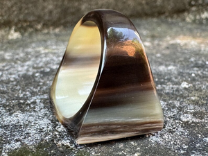 Bague en corne de buffle naturelle antique, incrustation religieuse moderne, écologique, faite à la main, artisanat personnalisé, objet de collection, fiançailles - Product Image 5