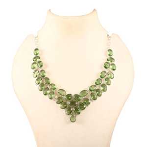 Collar de Plata de Ley con Cuarzo Peridoto, Joyería de Piedras Preciosas Hecha a Mano para Mujer, Regalo de Lujo, Proveedor Mayorista - Product Image 2