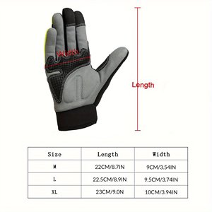 Jeunes et adultes Premium cyclisme gants à doigts complets matériau en tissu éponge rembourré paume gants de vélo en Fiber de carbone gants de moto - Product Image 6