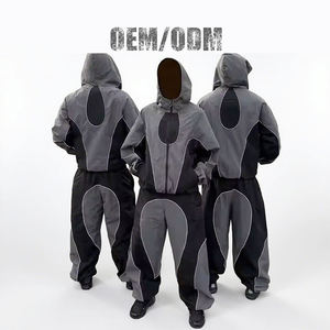 Conjunto Deportivo de Invierno Personalizado con Bordado, Chaqueta con Capucha de Nailon, Estilo Casual para Hombre, Diseño de Parches, Transpirable, Cortavientos, con Cierre, Unisex - Product Image 1