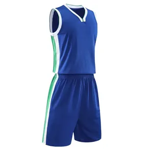 运动服最新设计篮球服定制标志纯色篮球服