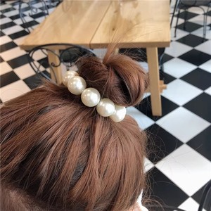 Coleteros Elásticos de Perlas, Elegantes Lazos para el Cabello con Perlas, Pulsera para Cola de Caballo, Lazos Decorativos para el Cabello, Cintas para el Cabello con Perlas Blancas - Product Image 6