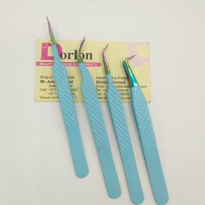 Pinzas profesionales para pestañas recubiertas de Color con puntas de arcoíris, pinzas postizas personalizadas de acero sostenible para extensión de pestañas - Product Image 2