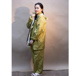 เสื้อกันฝนสำหรับผู้ใหญ่เสื้อแจ็กเก็ตและกางเกง190T ผ้าไนล่อนพีวีซีสำหรับเพศทั่วไป - Product Image 6