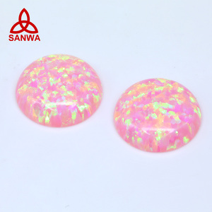 Ópalo cultivado en laboratorio de 96 colores OP83 Rosa Nieve, cabujón redondo, ¡gran oferta! Para joyería artesanal de plata con colores exclusivos. - Product Image 3