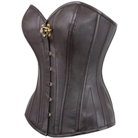 Bustier Corset Gothique Respirant en Toile et Similicuir pour Femme, Personnalisable avec Logo OEM, Effet Sculptant, Crop Top