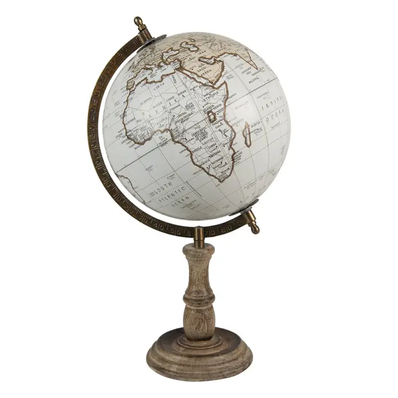 White Globe With Wooden Base Globe For Classroom Libraries Offices Navigation With The Sizes Of 22X37 CM