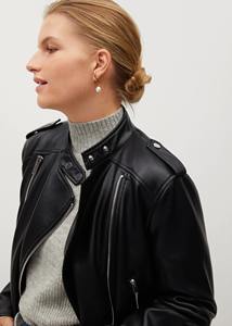 Chaqueta de Cuero Genuino para Mujer, Estilo Vintage, Acolchada y Transpirable, con Estilo Retro, Chaquetas de Motociclista - Product Image 5