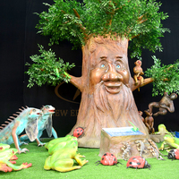 Modèle d'arbre parlant électrique animatronique d'intérieur grandeur nature pour centres commerciaux parcs d'aventure parcs d'attractions métal réaliste