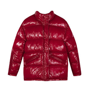 Chaqueta de Plumón Roja Personalizada Premium para Hombre, Invierno 2025, Ligera, Deportiva, Cortavientos, Impermeable, con Cuello Alto, Ecológica - Product Image 1