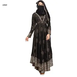 2024イスラム教徒の新しいアバヤ女性のための卸売シルク生地3層トルコオープンイスラムアバヤドレス