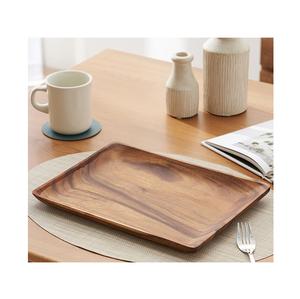 Bandeja de madera natural para servir aperitivos, bebidas o café, organizador de estilo rústico granja para cocina y hogar - Product Image 4